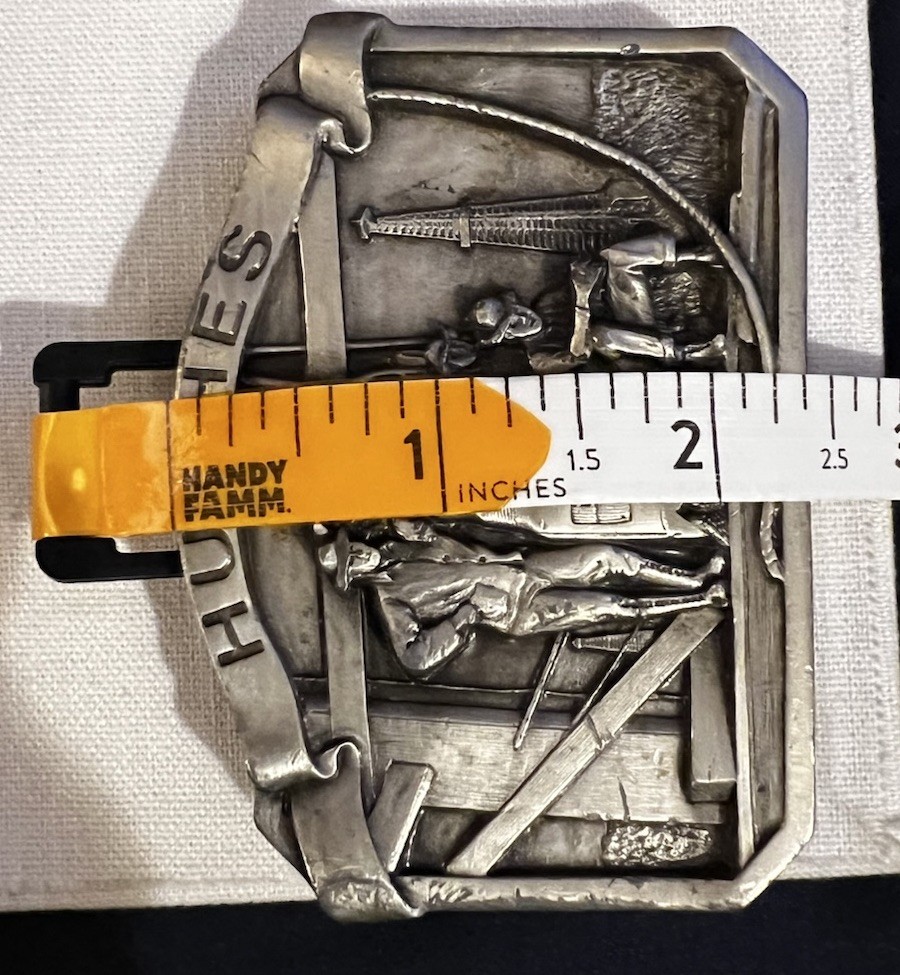 HUGHES TOOL COMPANY OIL DRILLING PEWTER BELT BUCKLE