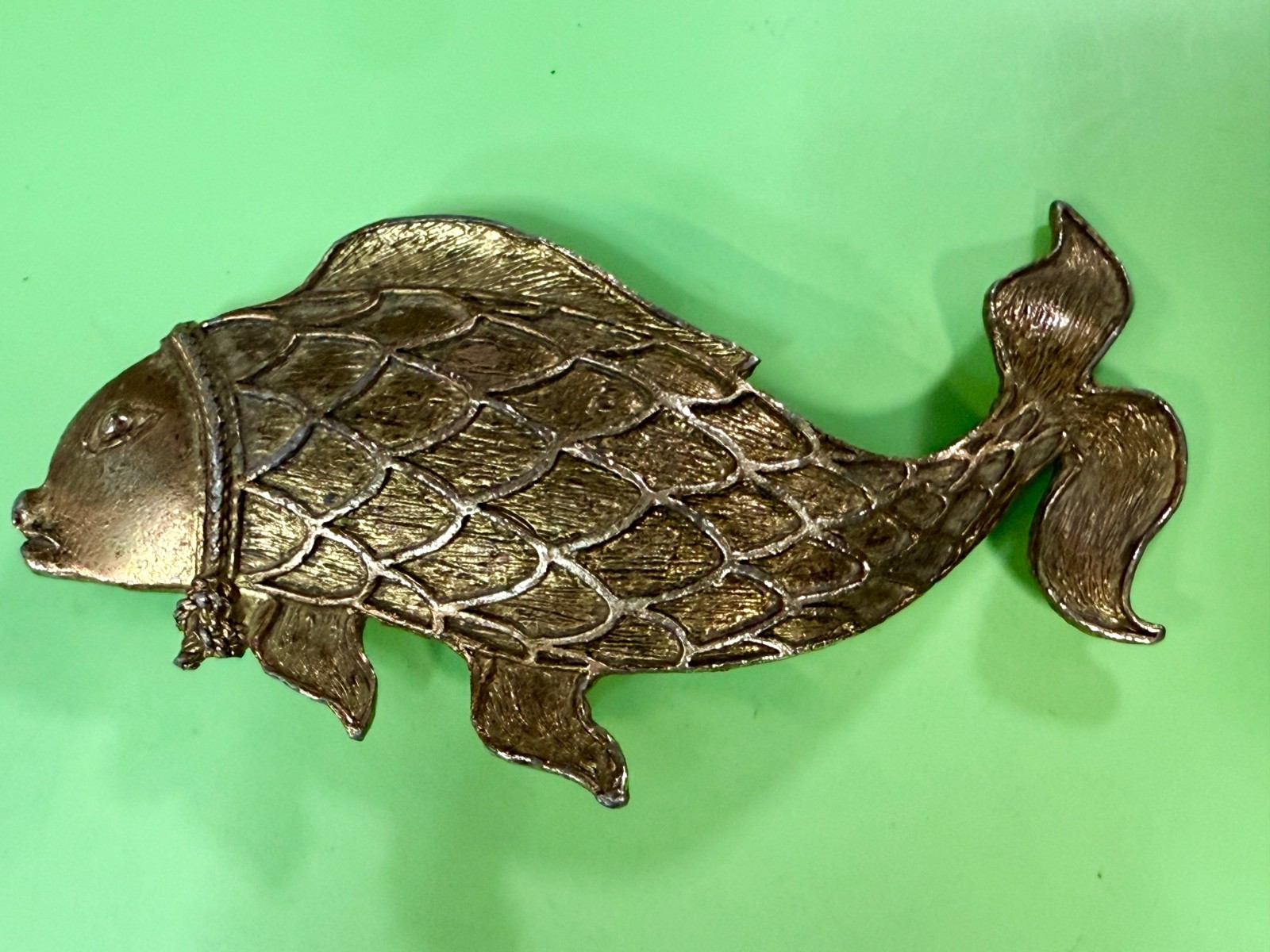 Japanese Koi Fish Symbol Luck Prosperity Good Fortune Huge Figural Belt Buckle