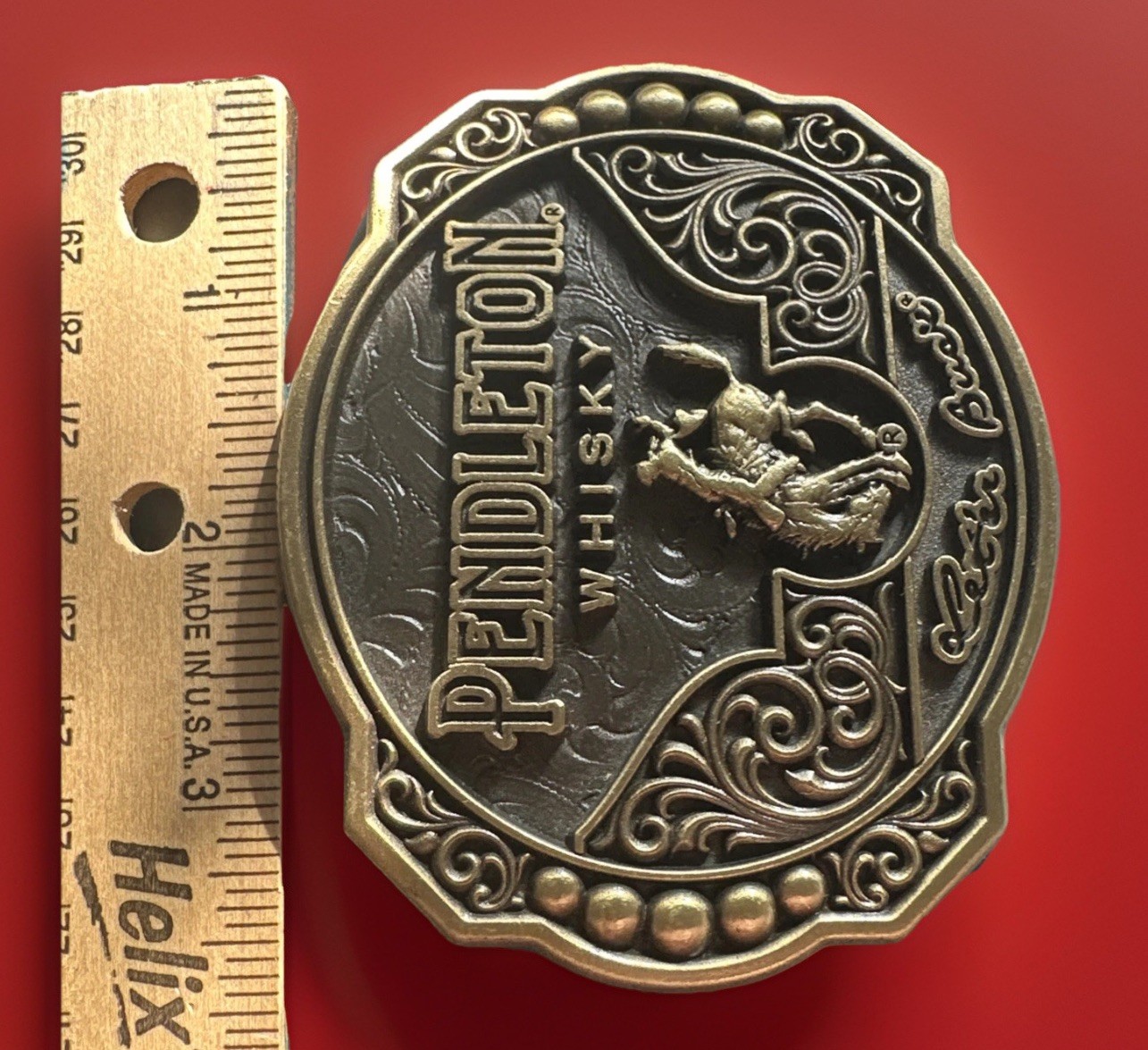 Pendleton Whiskey Belt Buckle 2024 Let&rsquo;er Buck Promo Montana Silversmiths GMP488