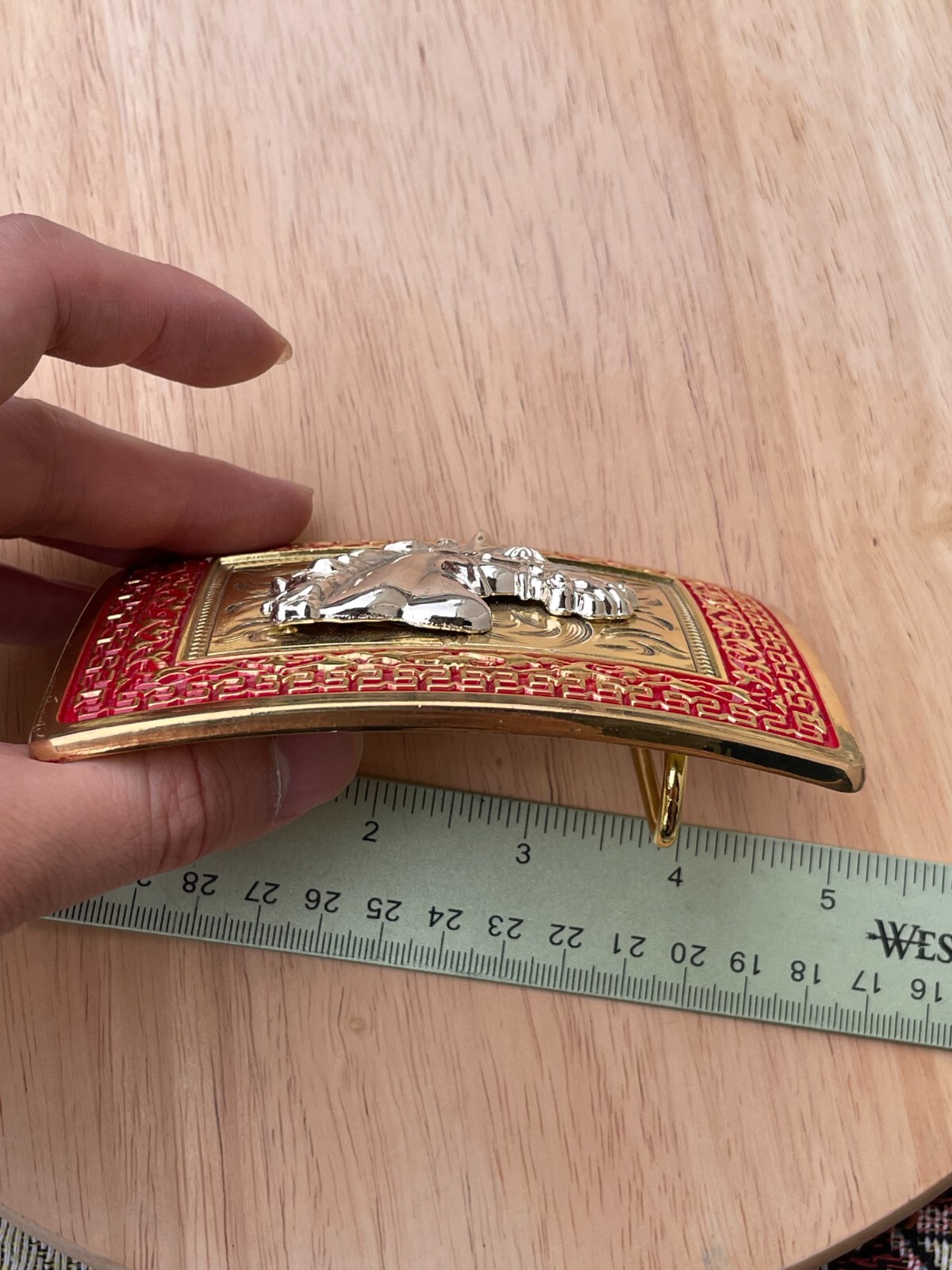 Western Buckle Gold Silver Red Horse Head Cowboy Buckle Fit 2 » Hebilla Vaquero