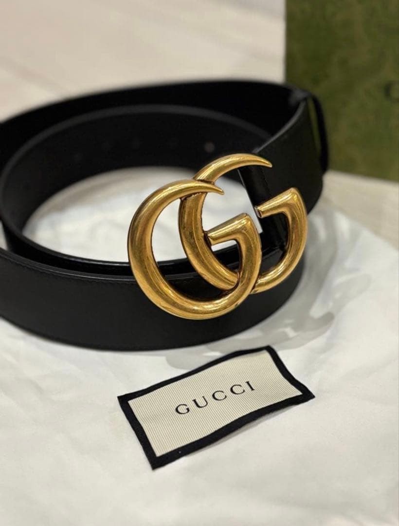 GUCCI Pre-Owned Black Leather Belt 38 Inches