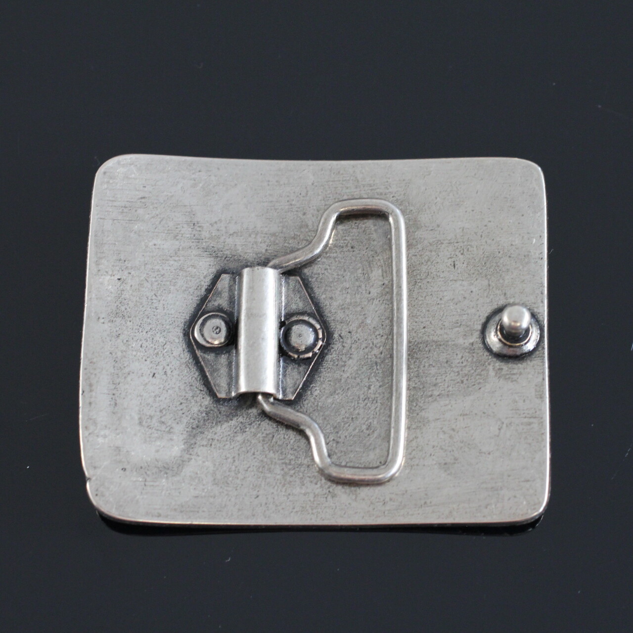 Designer belt buckle removable buckle dark silver for 4 cm leather belt