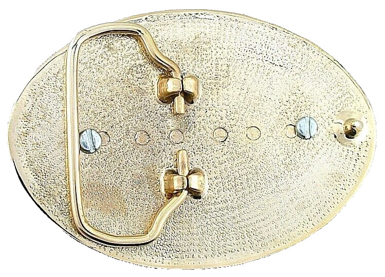Gold Color Oval Western Black Onyx Cabochon Cab Gem Belt Buckle EPBB100/5326