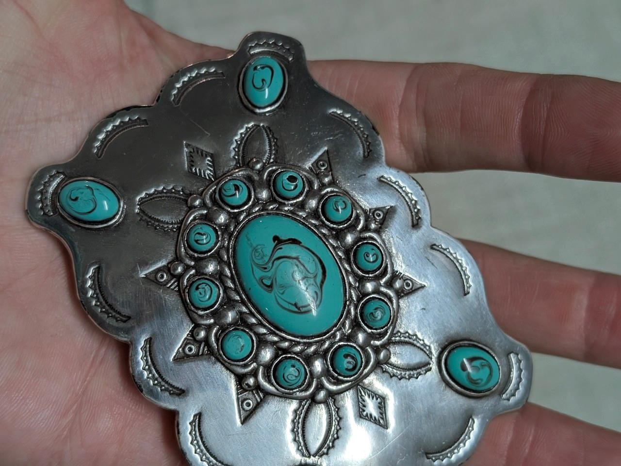 vintage style NATIVE AMERICAN navajo indian SOUTHWESTERN replica belt buckle