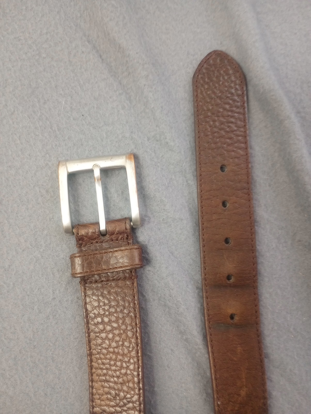 Unbranded Brown Pebble Genuine Leather Belt Nickel Free Buckle Size 36 Quality