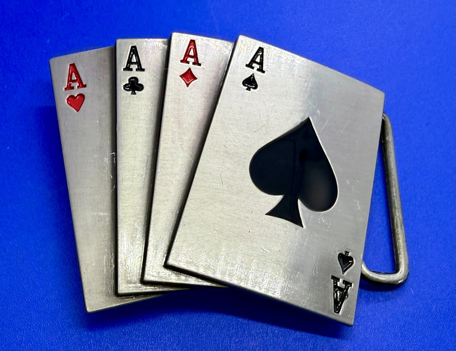 Poker Hand Four Aces – New Cutout Vegas Vibe Gambling Hand Belt Buckle