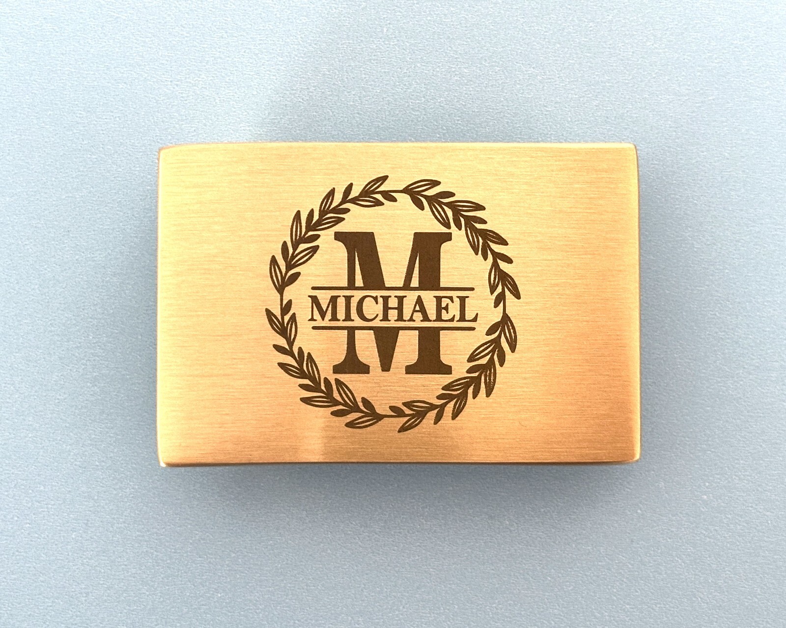 Buckle Engraved Solid Brass Belt Buckle Custom Personalized Monogrammed Buckle