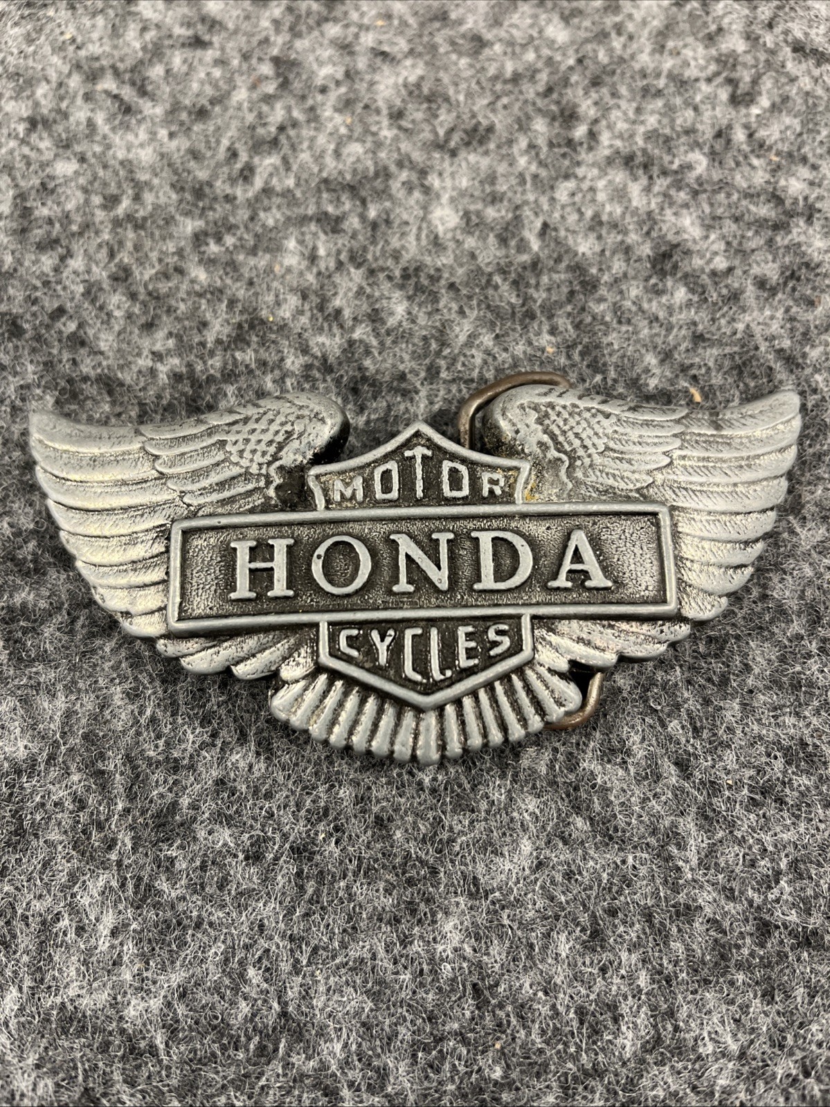 Vintage Honda Motorcycles Belt Buckle Possibly Pewter 70’s Advertising