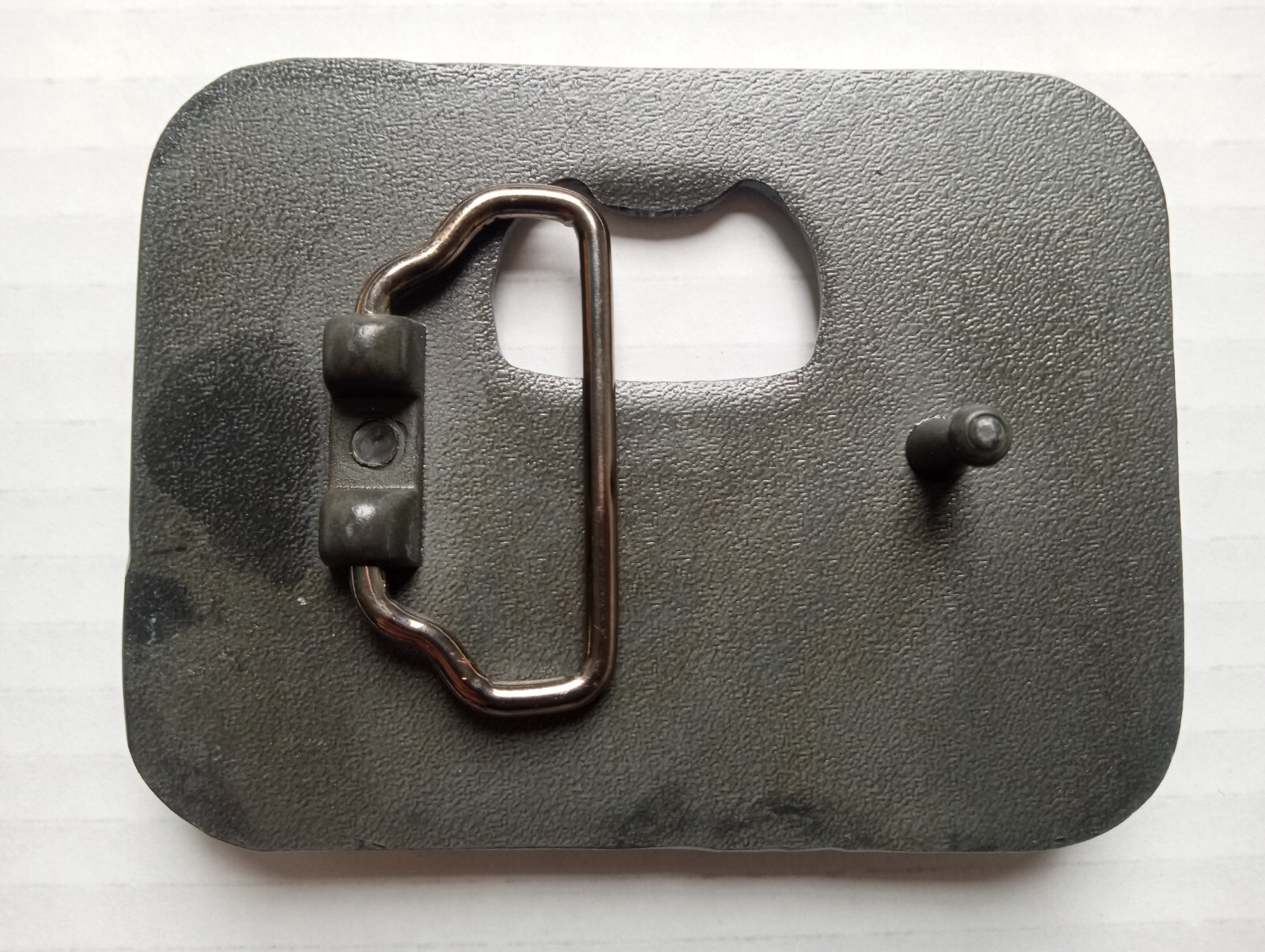 Metal Belt Buckle Long Horn Steer Bottle Opener Black Silver Tone Western Cowboy
