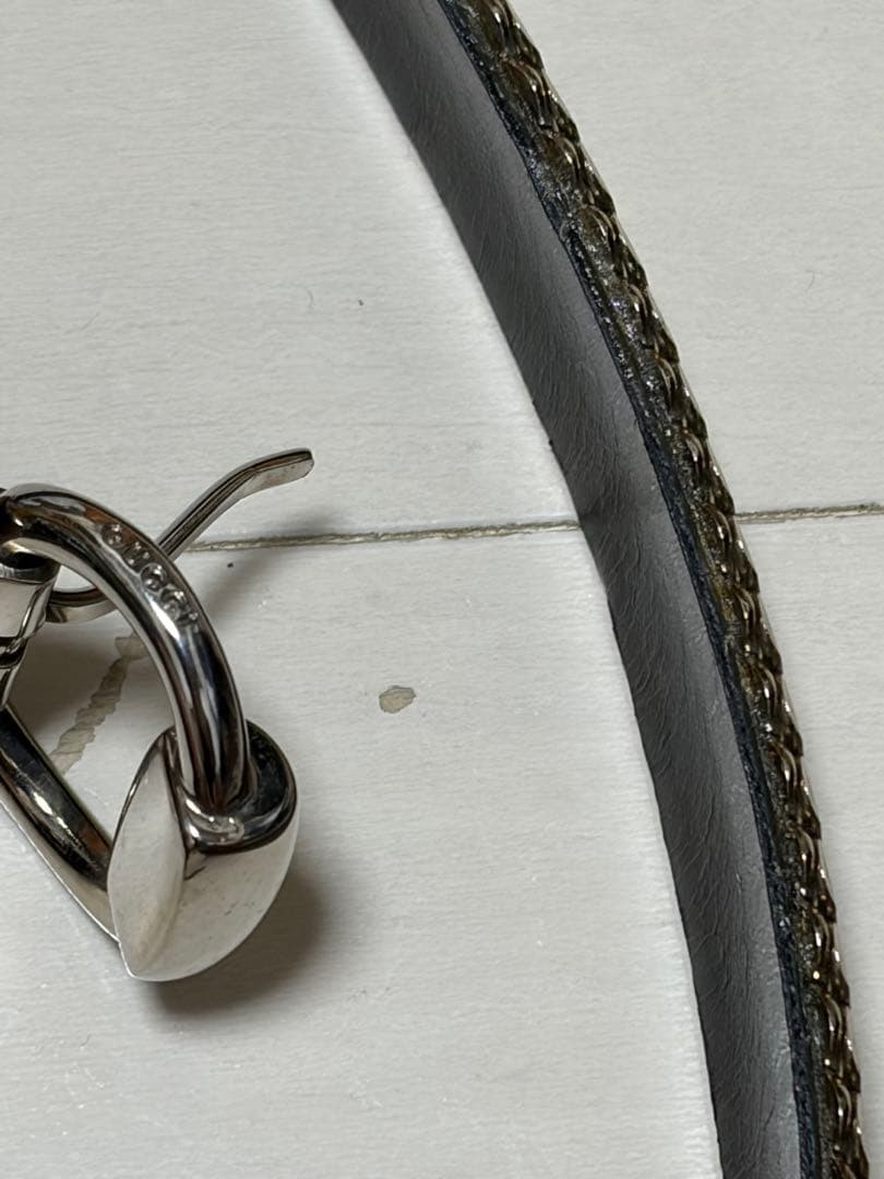 GUCCI Pre-Owned Silver Thin Leather Belt