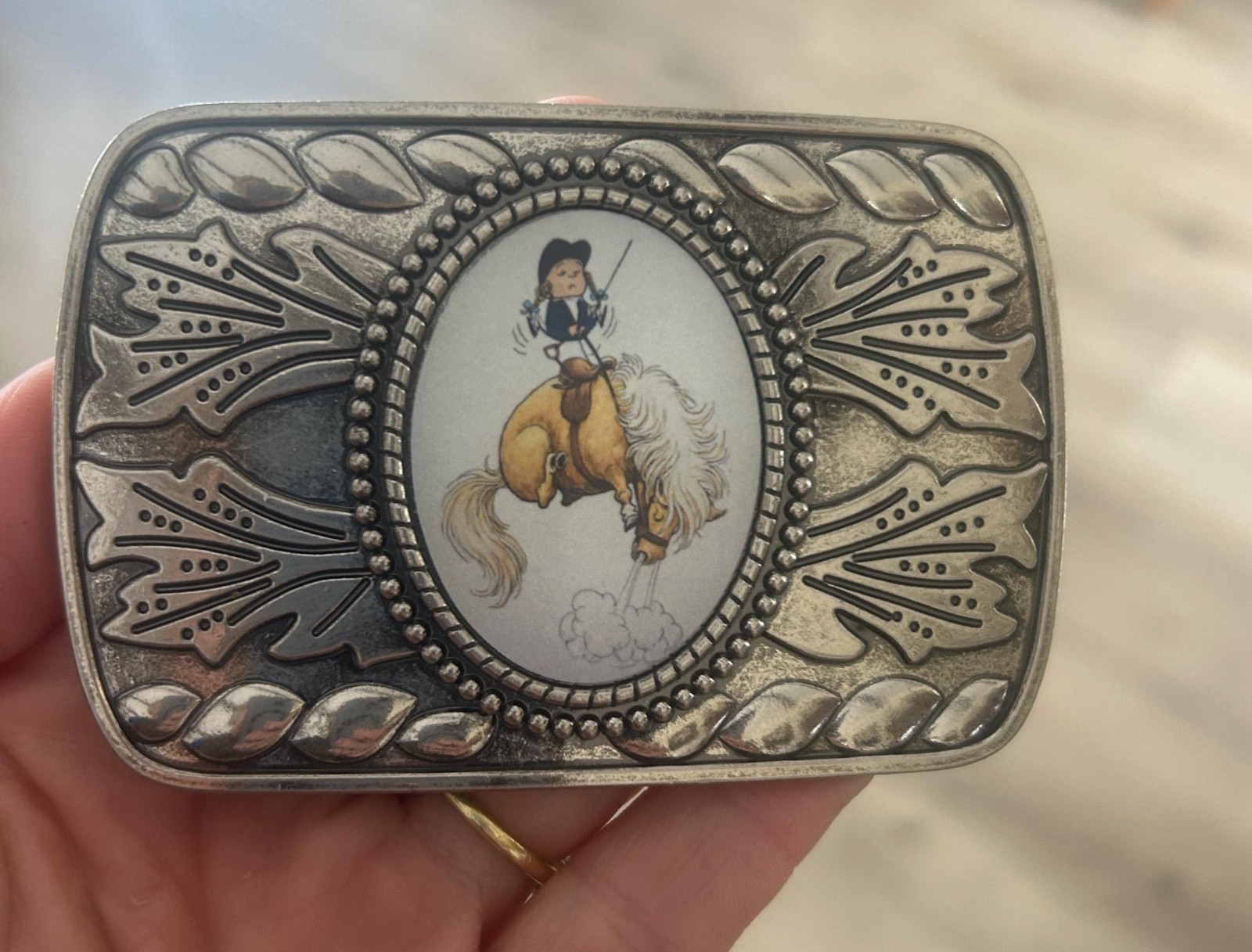 Naughty Pony Belt Buckle Cute Horse Equestrian Hunter Jumper Style Gift