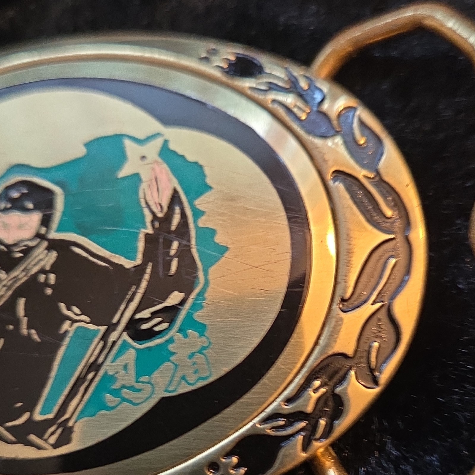 A.P.I. Buckles Ninja Oval Brass Enamel Belt Buckle 1.75in Men’s