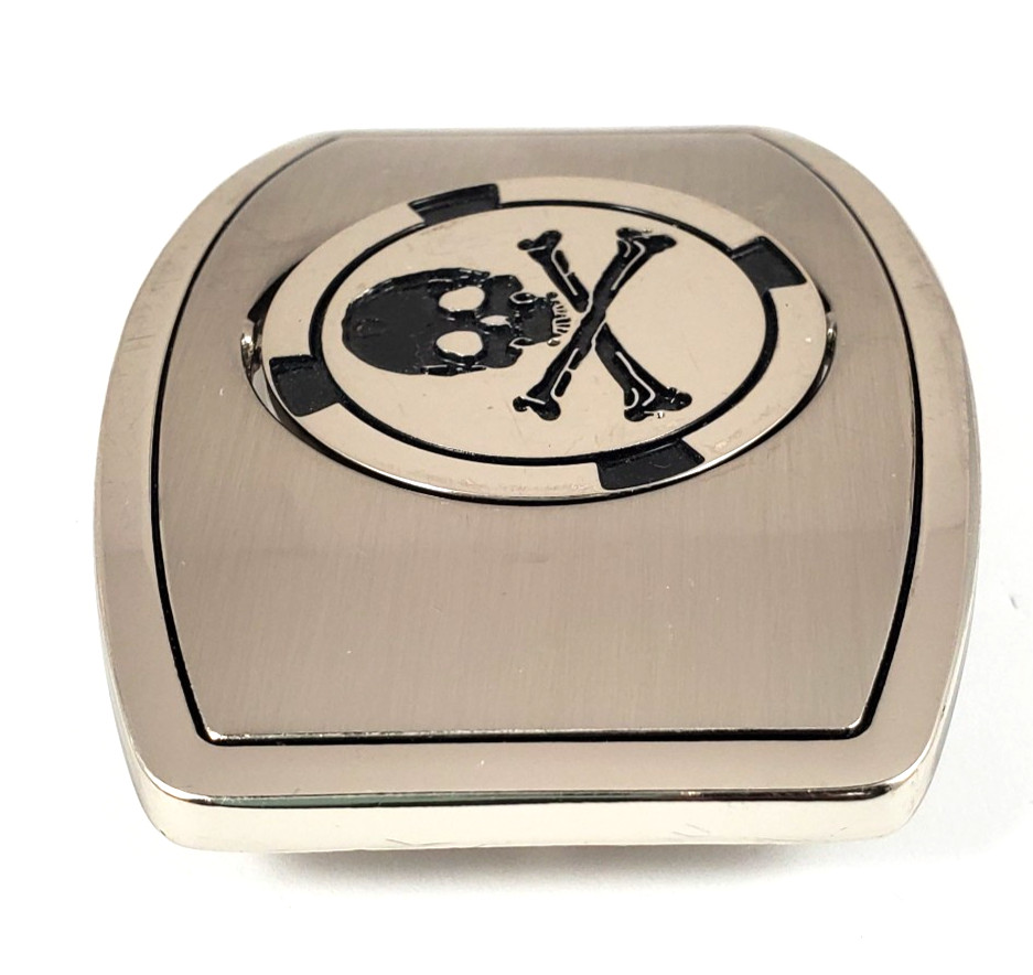 Skeleton & Bones Crossed Reversible Spinning Belt Buckle