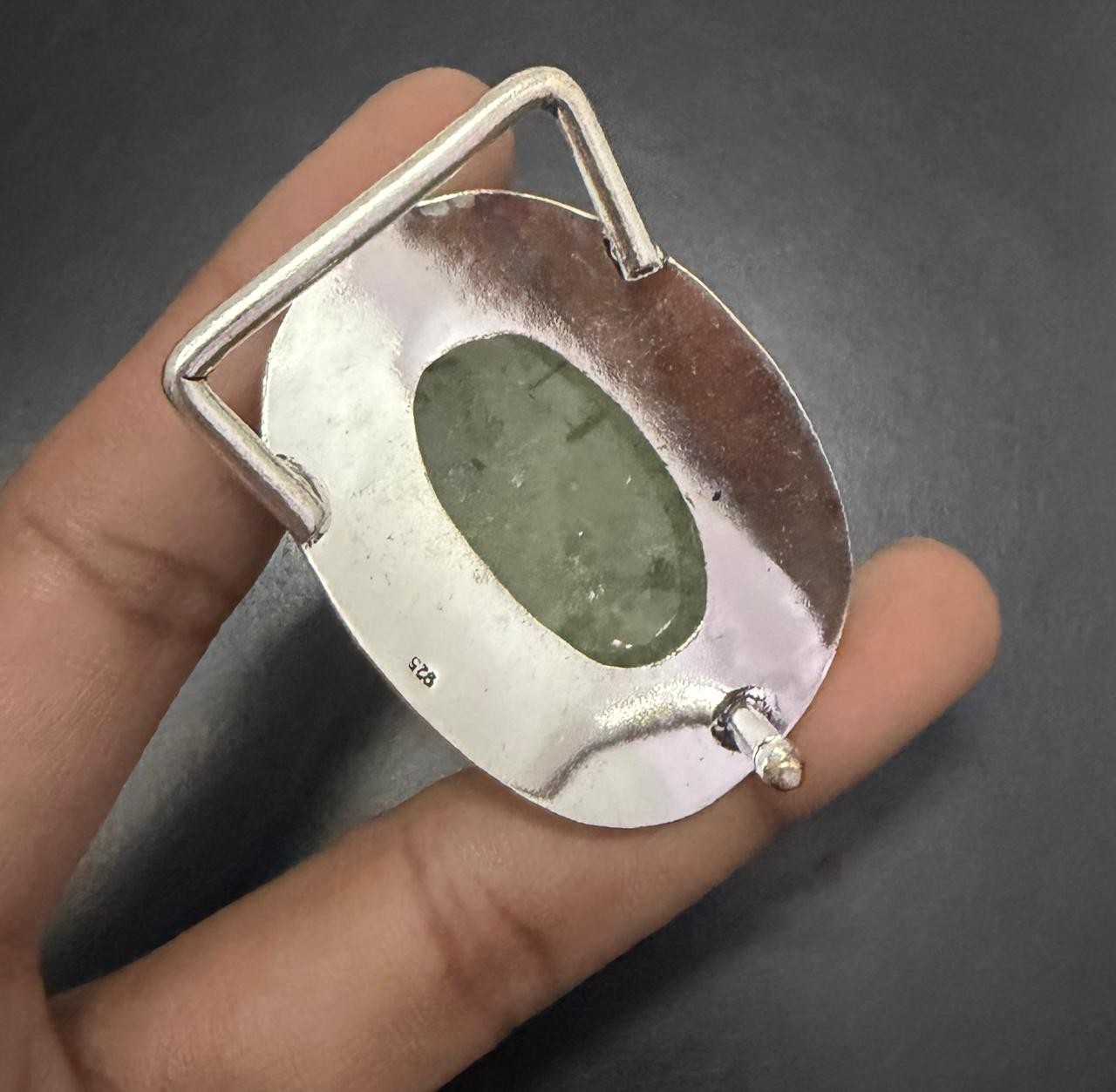 Moss Prehnite Gemstone 925 Sterling Silver Handmade Belt Buckles Vintage Gift
