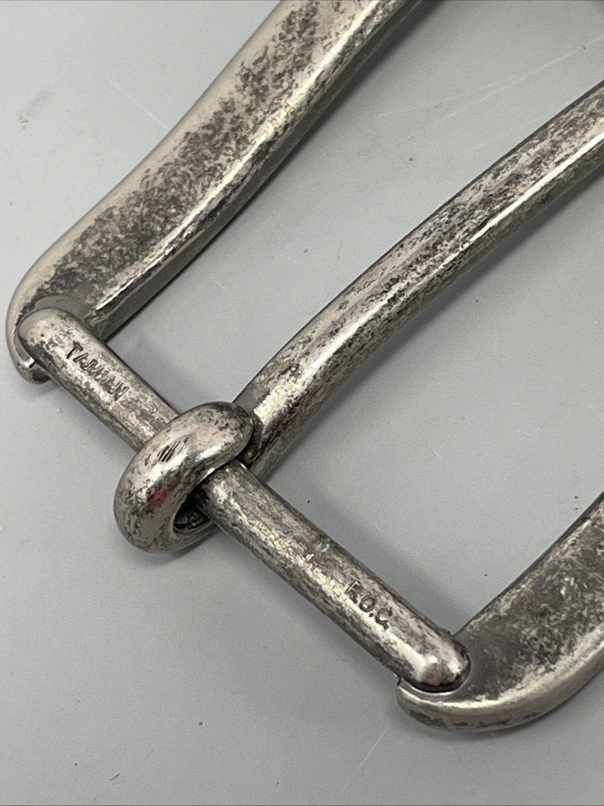 Heavy Duty Vintage Silver Single Prong Roller Leather Belt Buckle For 40MM Strap