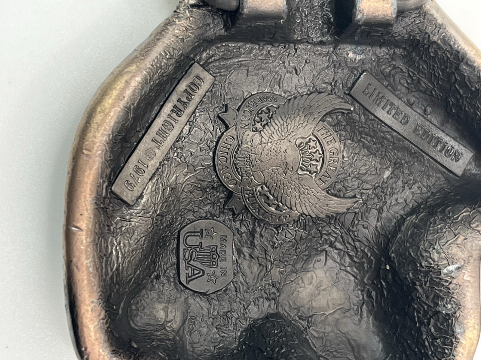 Vintage 1979 Bergamot Brass Works Fist Hand Belt Buckle Limited Edition USA