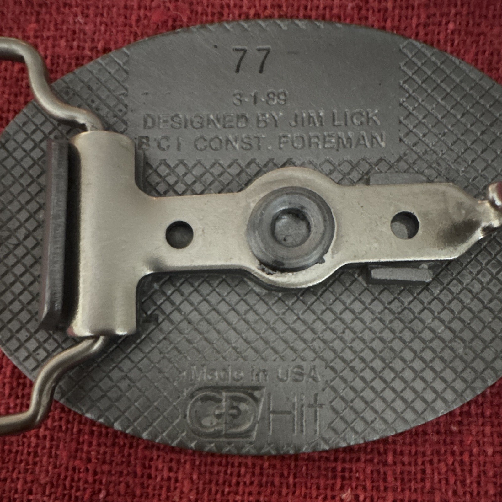 Vintage 1989 Oil Field BCI Belt Buckle Jim Lick Construction Foreman USA