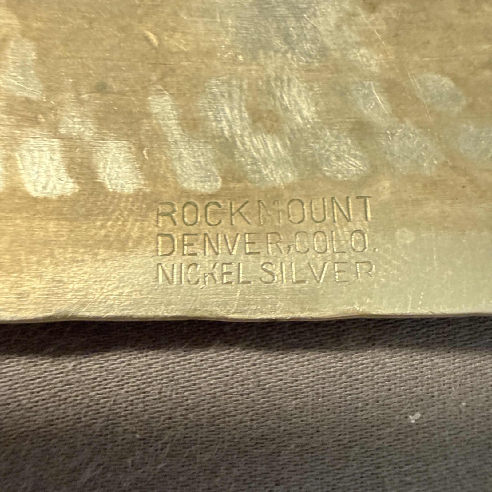 Vintage Rockmount Denver Colorado Nickel Silver Horse Saddle Western Belt Buckle