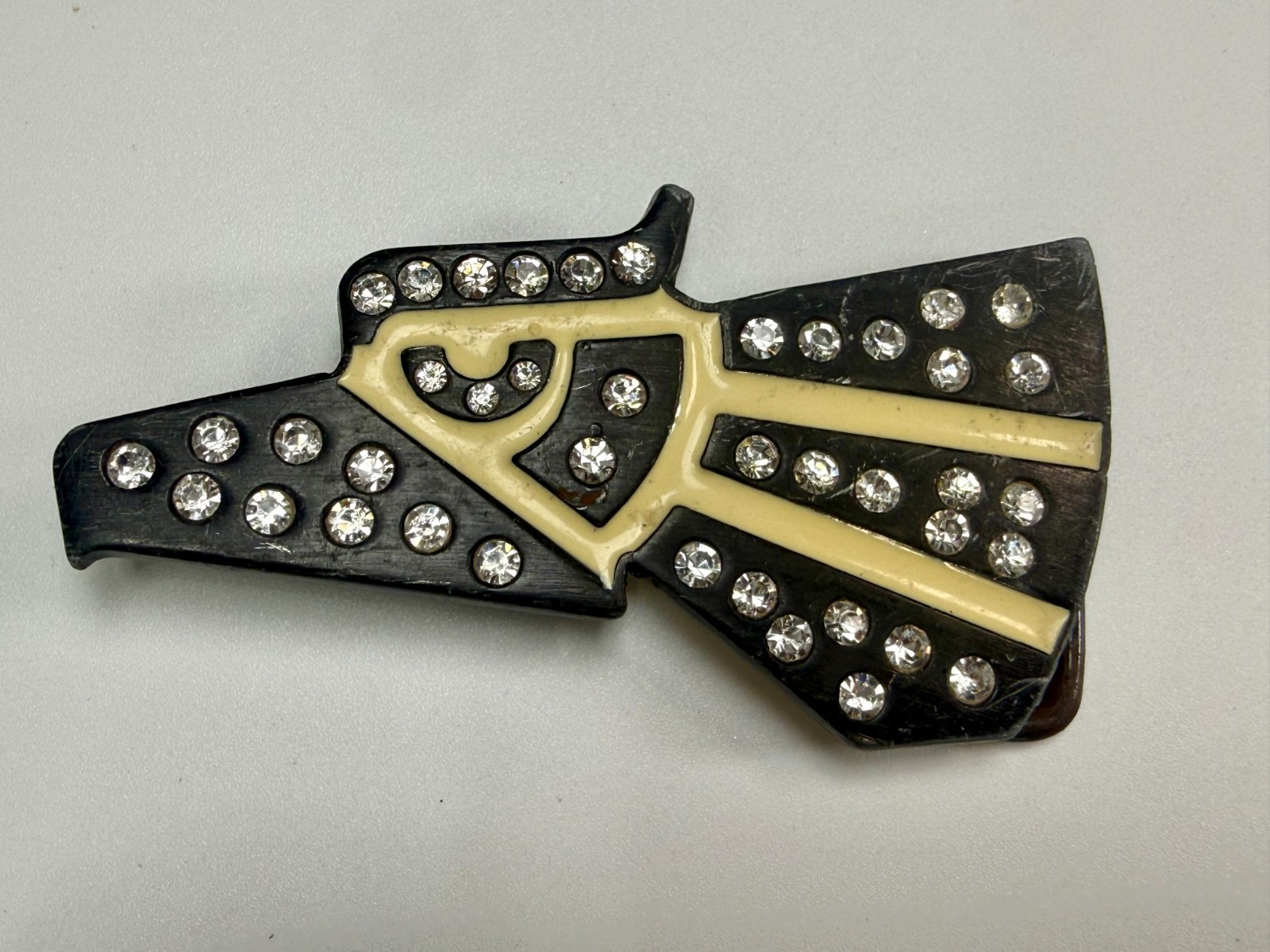 Mexico Eagle ? Pattern With Clear Rhinestone Accents Cutout Belt Buckle