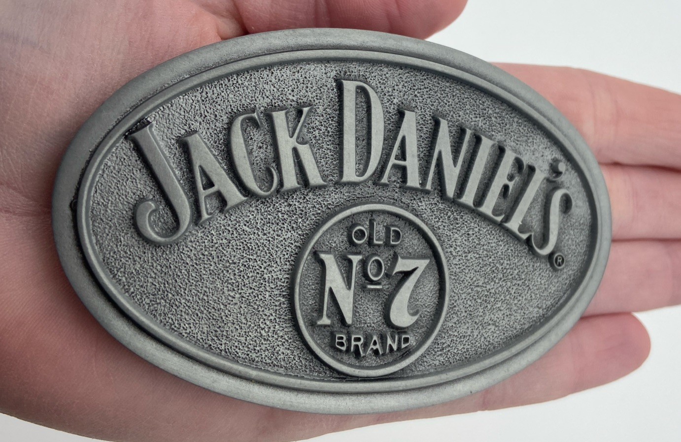 Vintage Jack Daniels Old No. 7 Whiskey Belt Buckle 2008 Silver tone