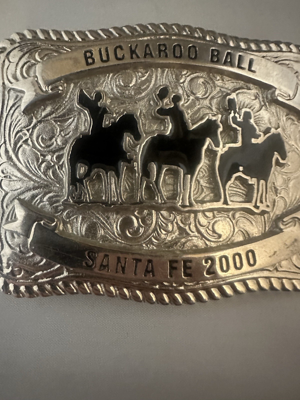 Buckaroo Ball Santa Fe 2000 « Enamel Horses » Belt Buckle