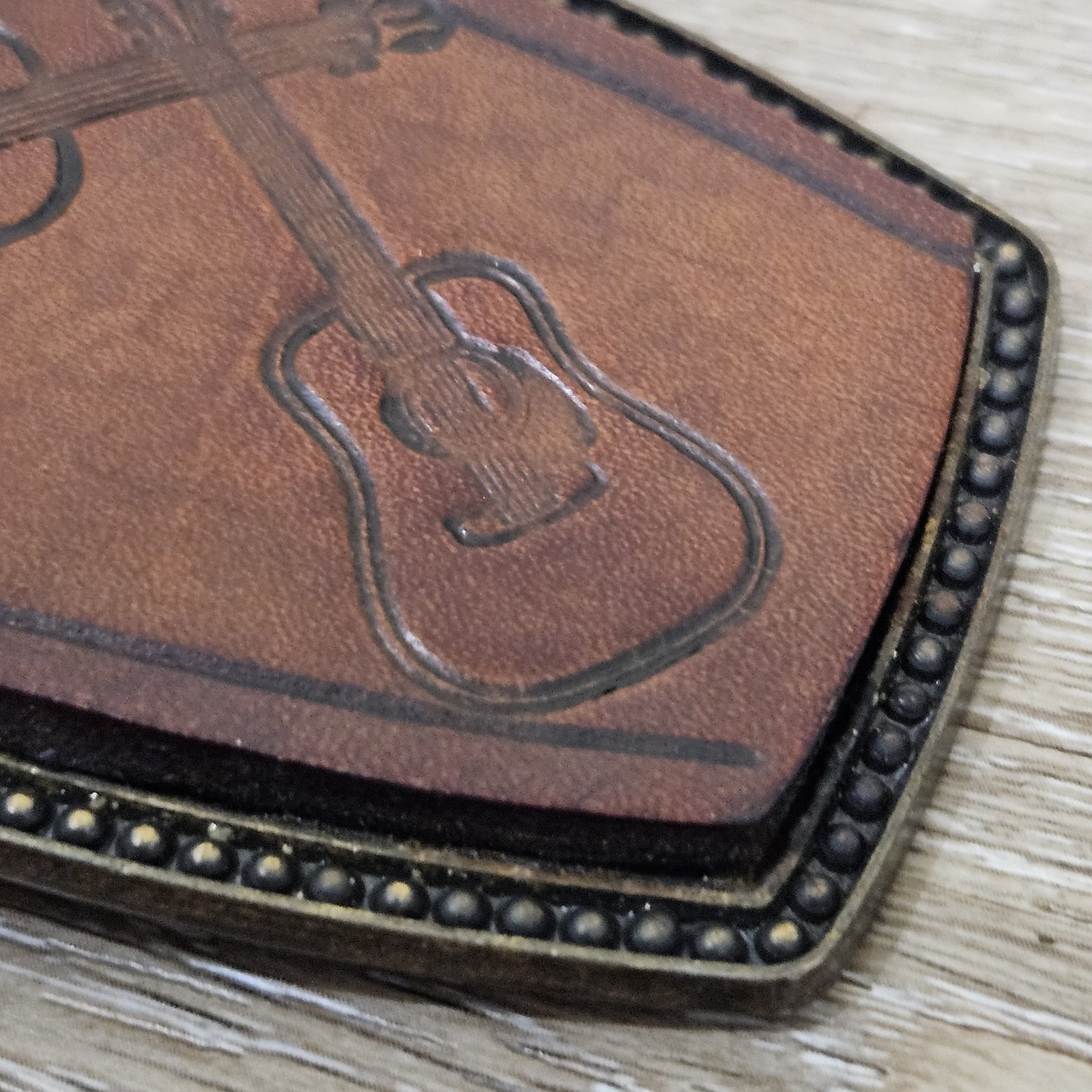 Vtg Harley-Davidson Leather Belt Country Music Buckle Brown Size 30 (READ)
