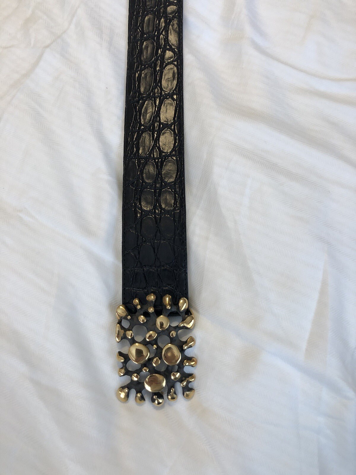 Limited Edition Tom Ford 18K Gold Plated Stud Pin Buckle Belt Men’s