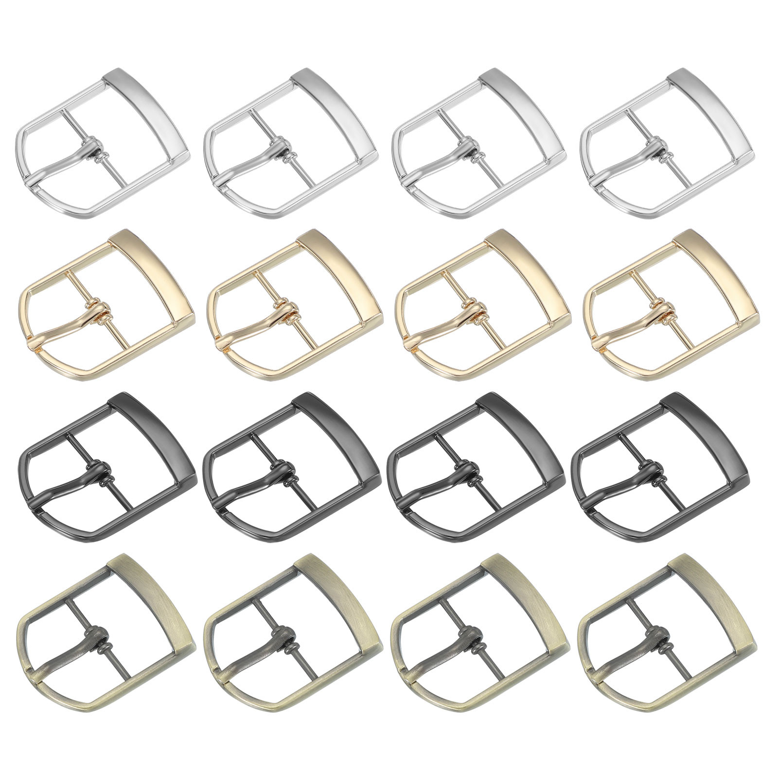 16Pcs 1&Prime; Single Prong Belt Buckle Roller Buckle Black/Silver/Light Gold/Brown