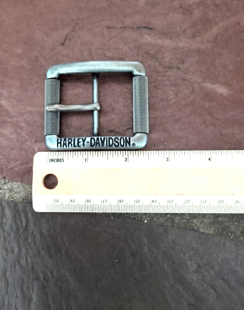 Harley Davidson Belt Buckle Nickel Silver Tone Motorcycles Bike Square