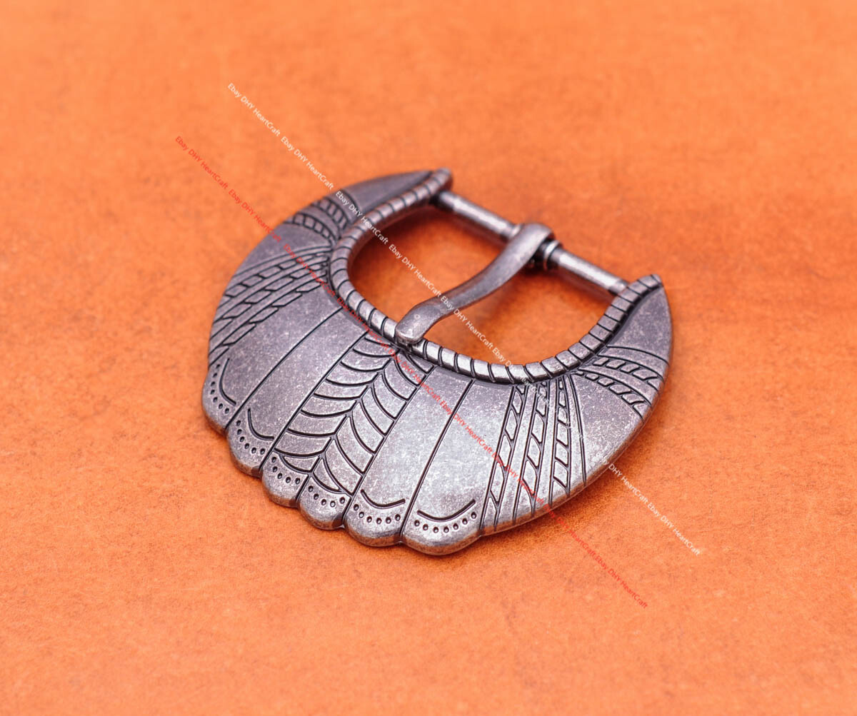 Inner 30MM Anqitue Silver Traditional Tribal Flower Leather Belt Buckle 3pcs Set