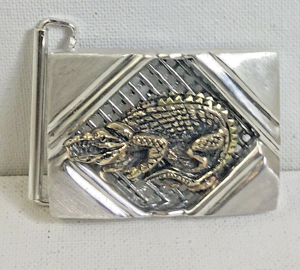 Alligator Artisan made sterling silver belt buckle