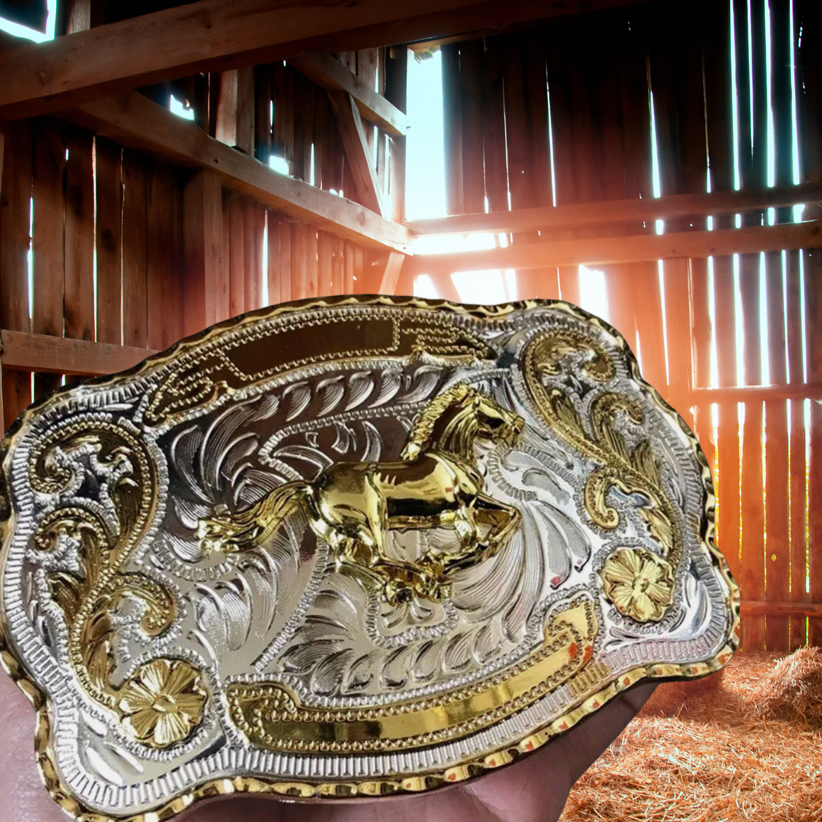 Western Horse Belt Buckle 40mm Cowboy Rodeo