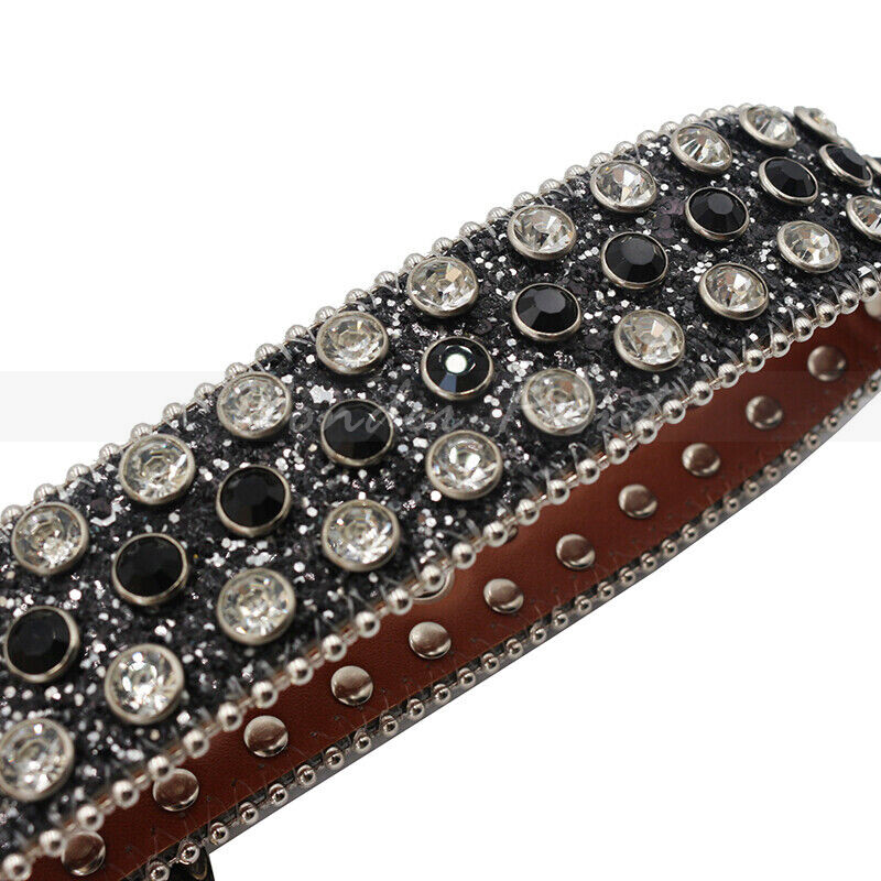 Rhinestone Belts Western Bling Crystal Studded Leather Belt