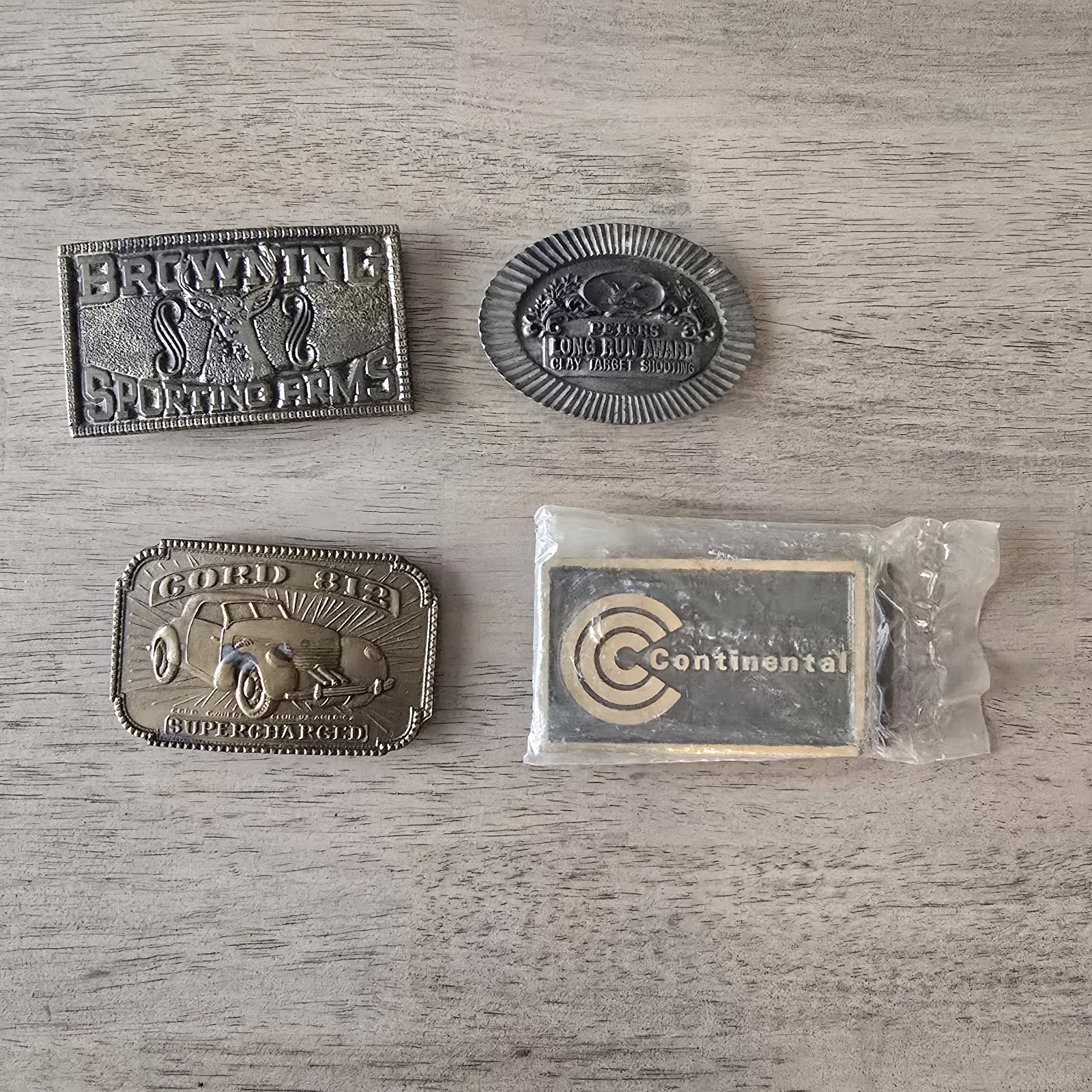 VINTAGE BELT BUCKLE LOT MEN&rsquo;S/ 4 TOTAL