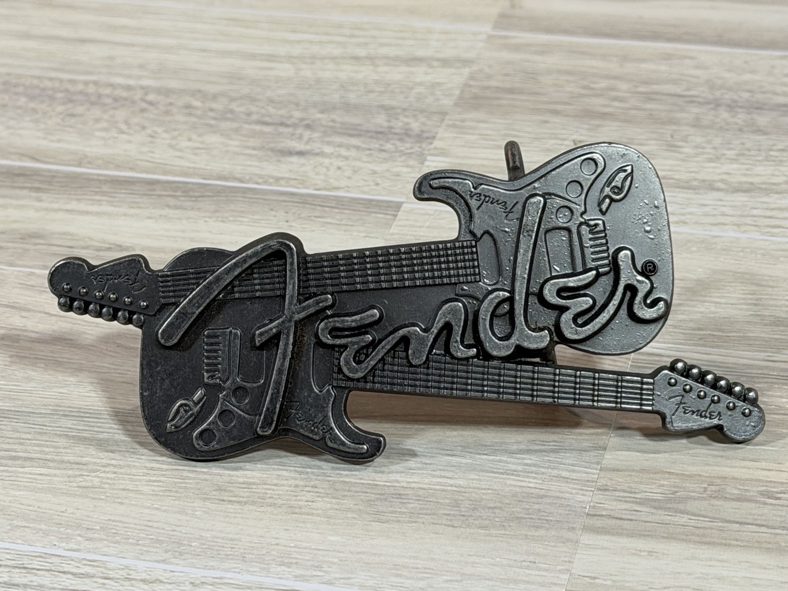 New Fender guitar motif belt buckle Metal Alloy