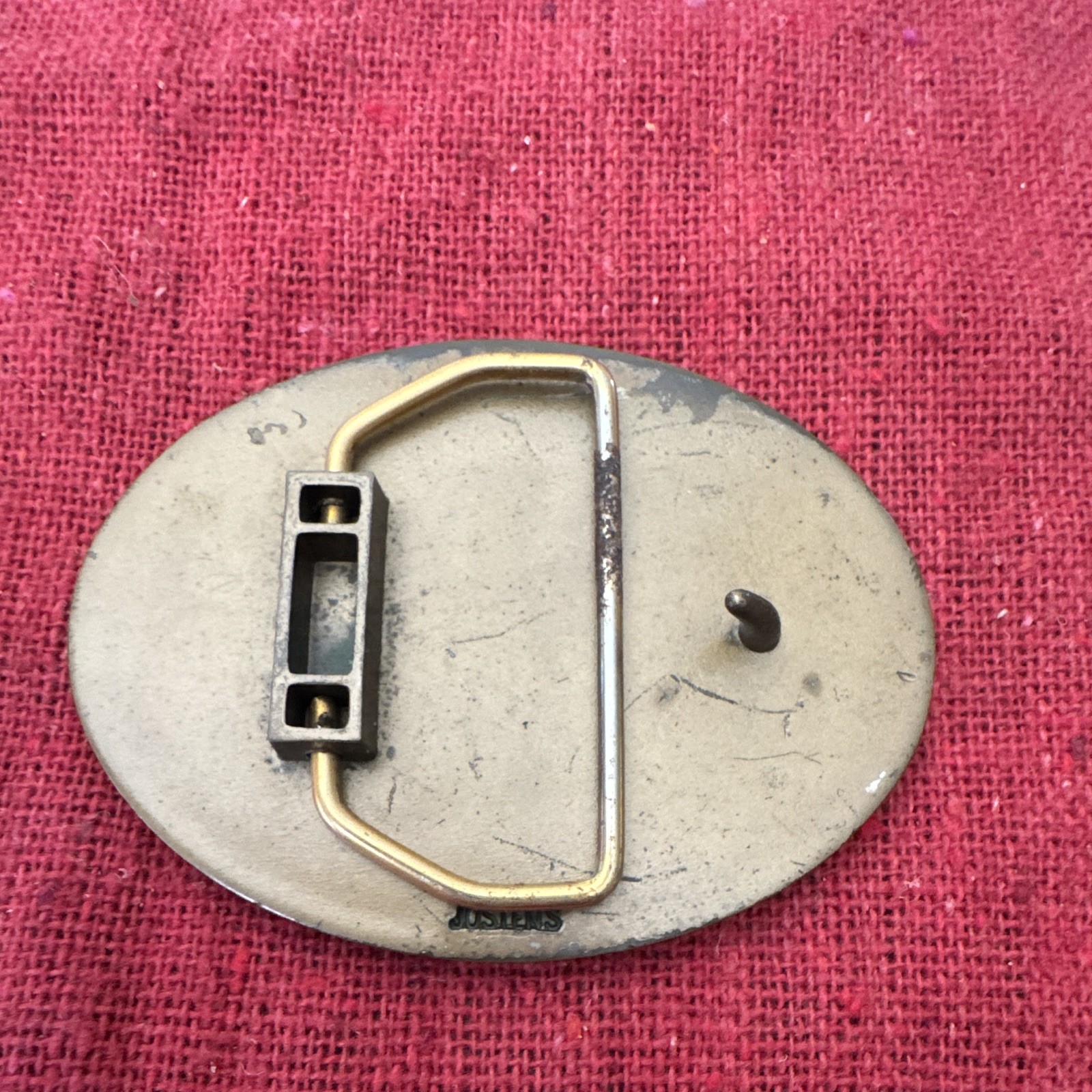 Belden & Blake Corp Oil Rig Pumpjack Oval Gold/Silver Western Belt Buckle 1.5&Prime;