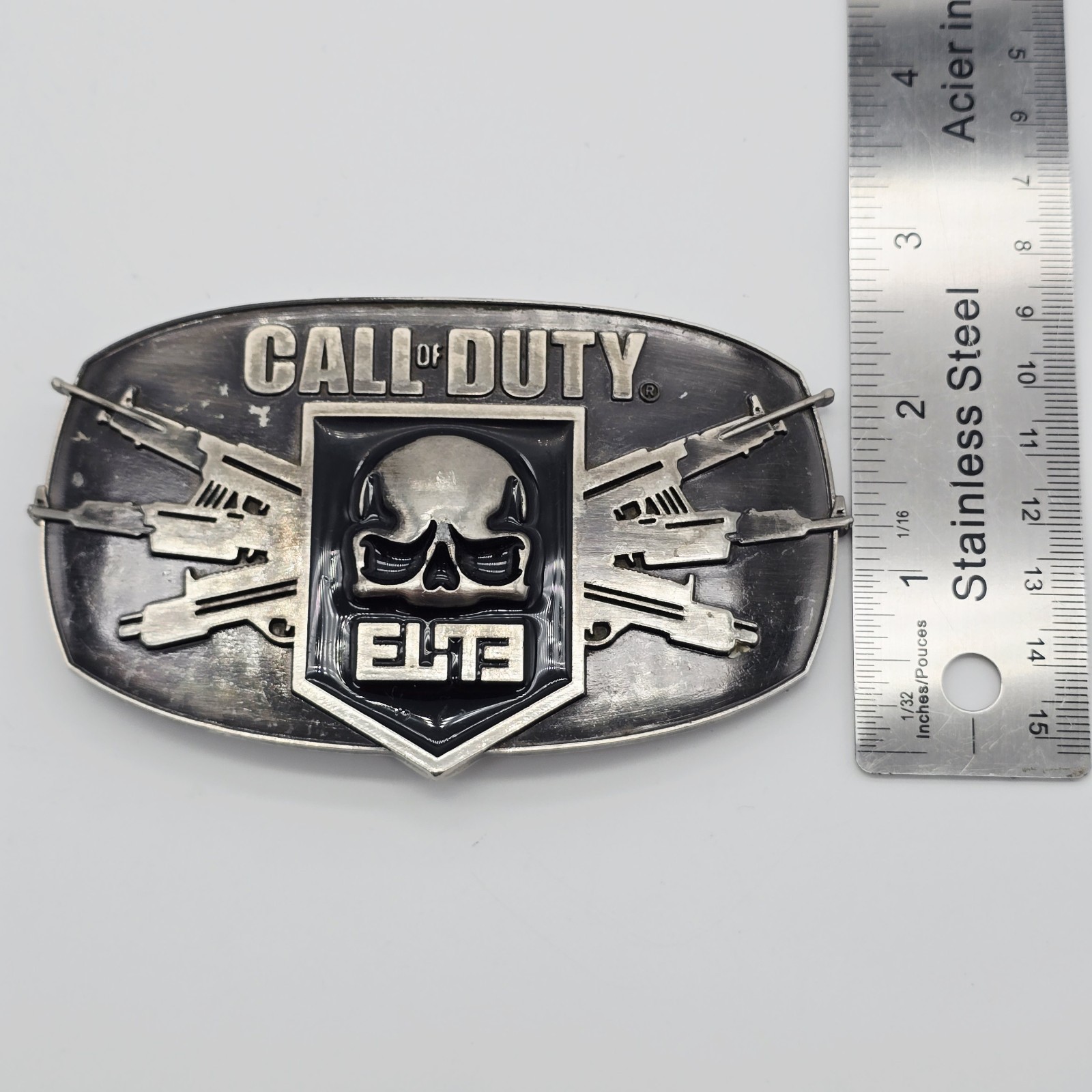 Call of Duty MW3 Modern Warfare ELITE Black Ops II Skull Logo Game Belt Buckle