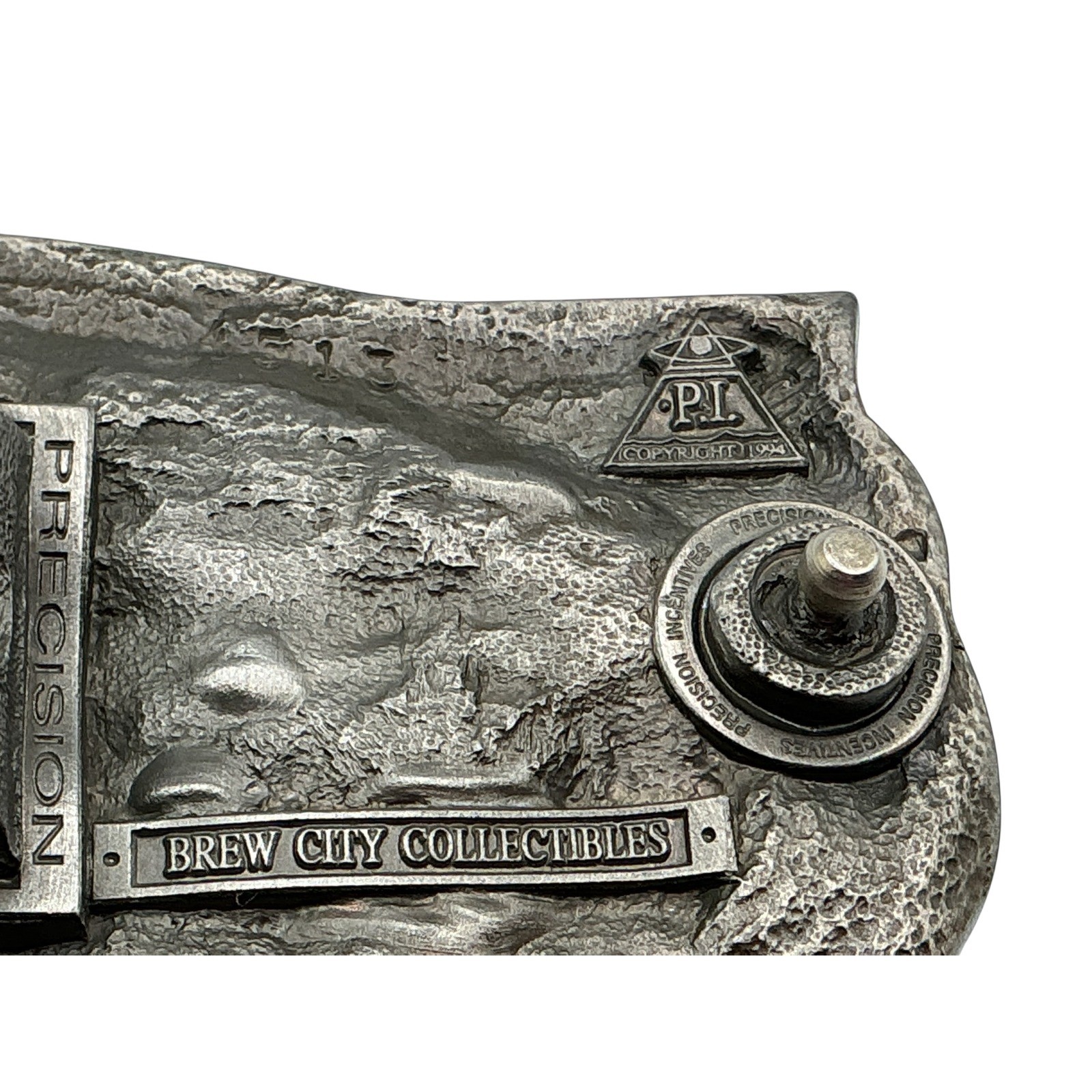 Vintage 1994 Brew City Collectibles The Turkey Hunter Belt Buckle Silver Tone