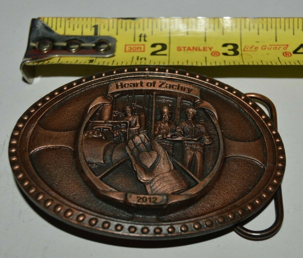 2012 Heart of Zachary Cape Canaveral Energy Center Award Brass Tone Belt Buckle