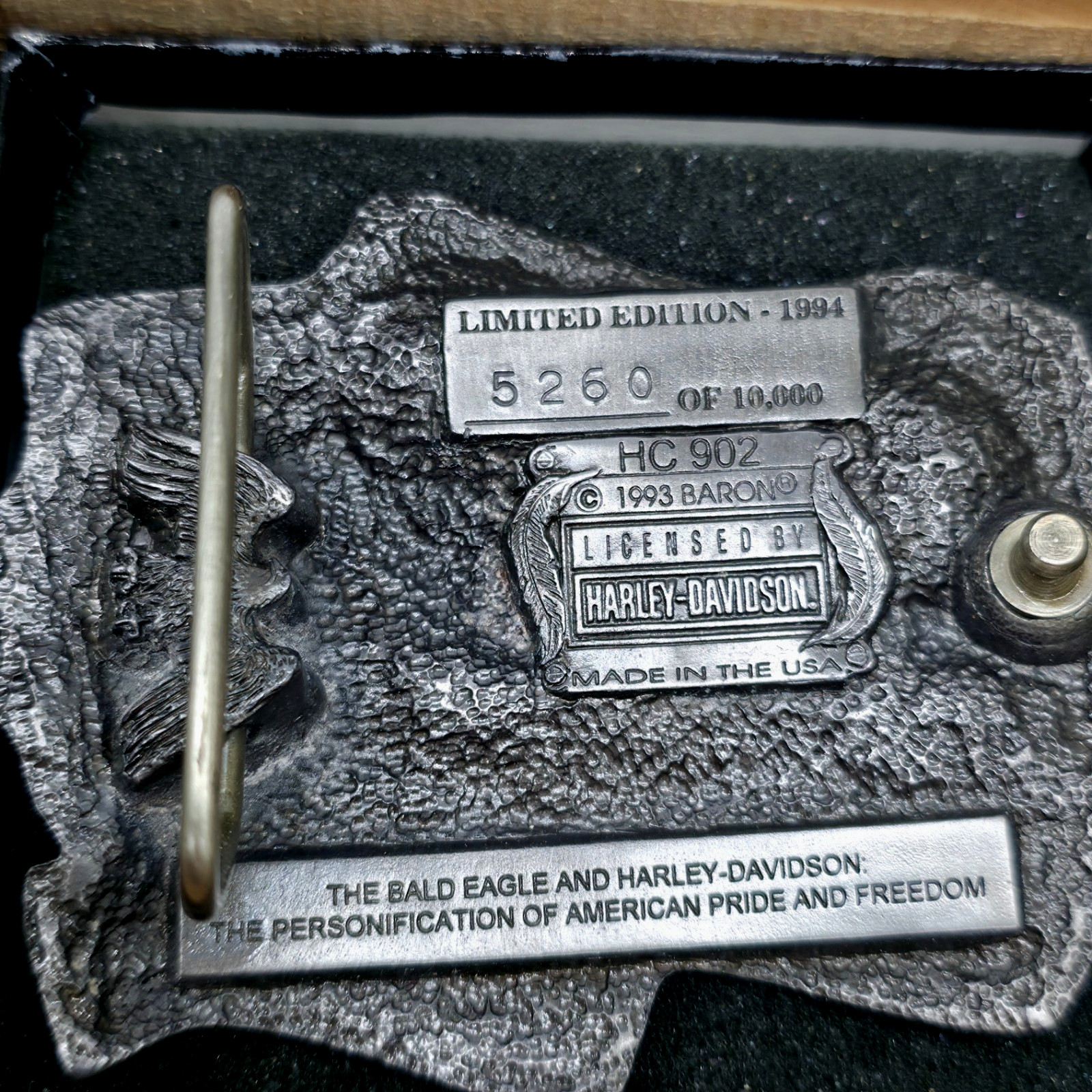Harley-Davidson 1994 Pewter Commemorative Eagle Buckle Set by Baron
