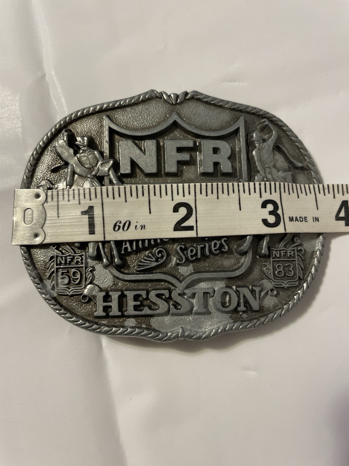 National Finals Rodeo Hesston 25th Anniversary NFR Adult Buckle VTG 1983