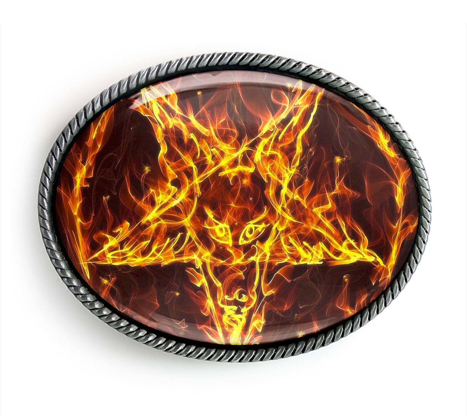 Baphomet Belt Buckle – Inverted Pentagram Satanic Belt Buckle – 666