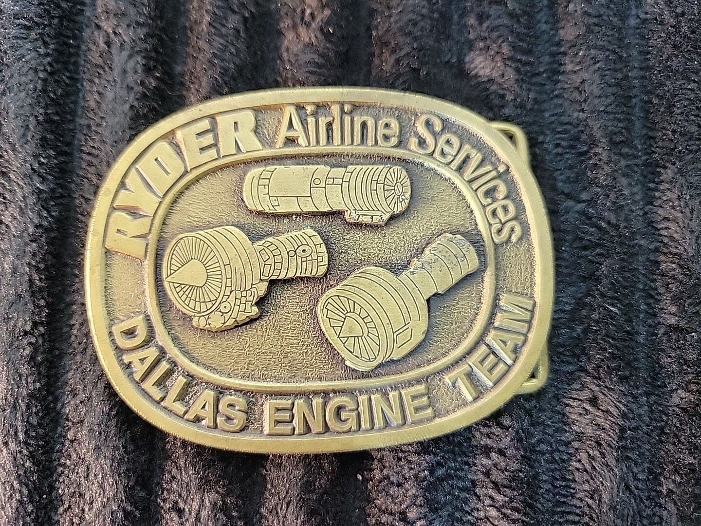 Ryder Airline Services Jet Engine Team Dallas TX Belt Buckle Aviation CD Hit USA