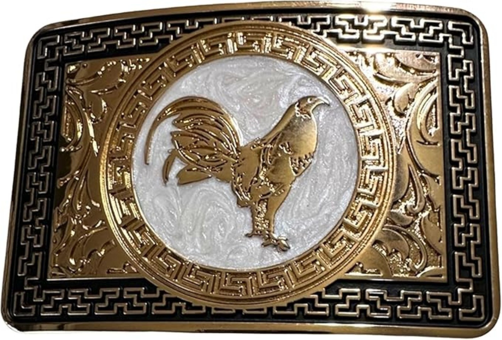 ROOSTER BELT BUCKLE 4.5&Prime; GOLD & SILVER METAL WESTERN FASHION NEW #EH13082
