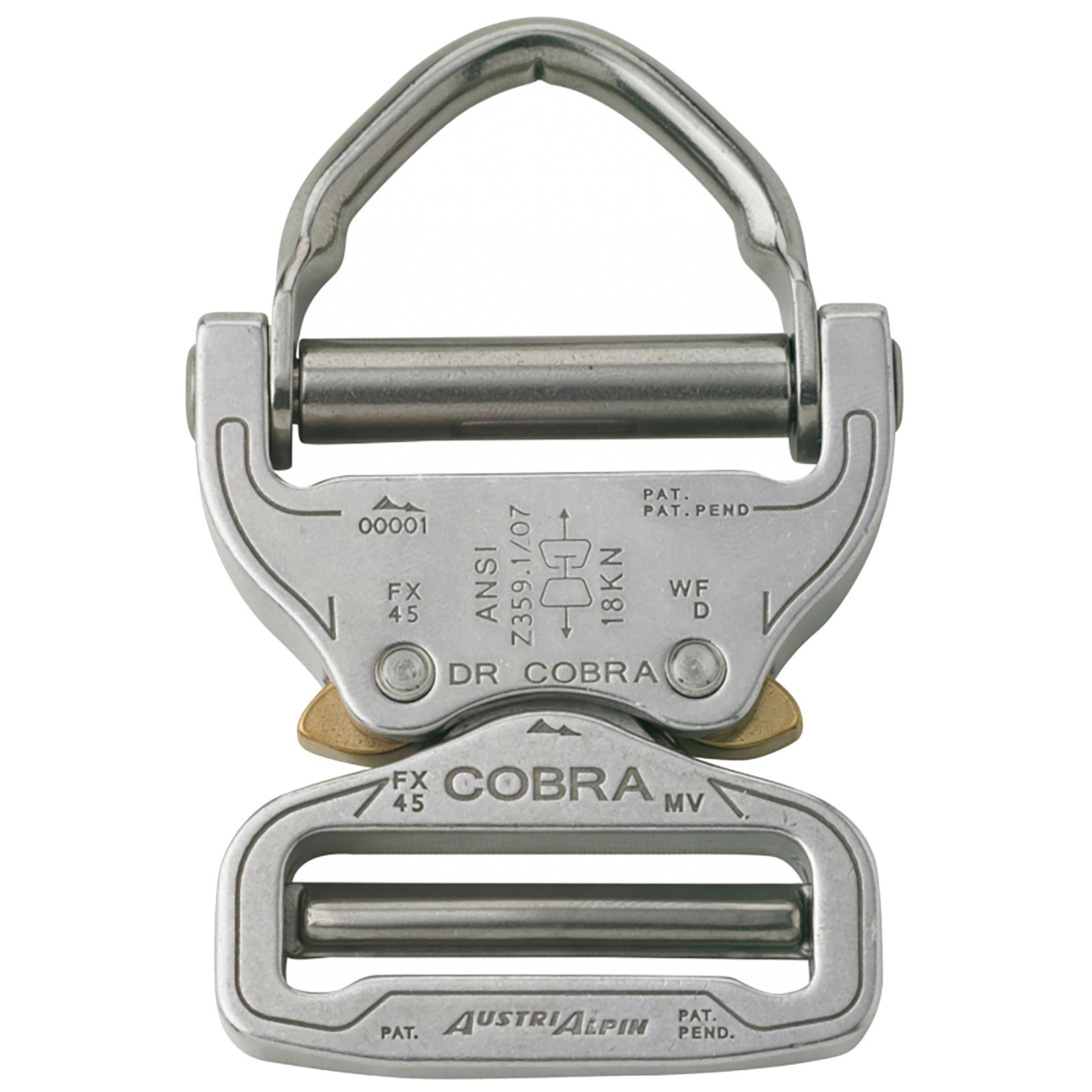 AustriAlpin 45mm / 1.75&Prime; Chrome Ansi Cobra Buckle + D Ring – FX45AVD