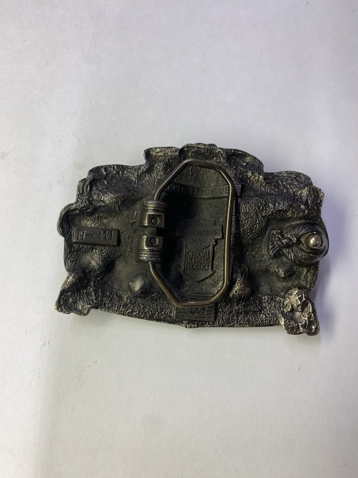 Vintage HARLEY DAVIDSON belt buckle H-411 1991 Baron USA Hog Toys Rare