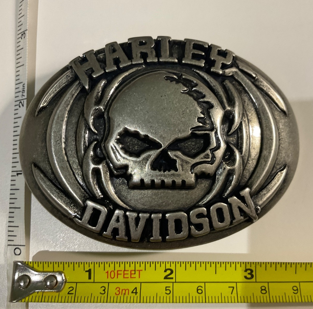 Harley-Davidson Willie G Skull belt buckle.#97830-08VM.Antique nickel plated .