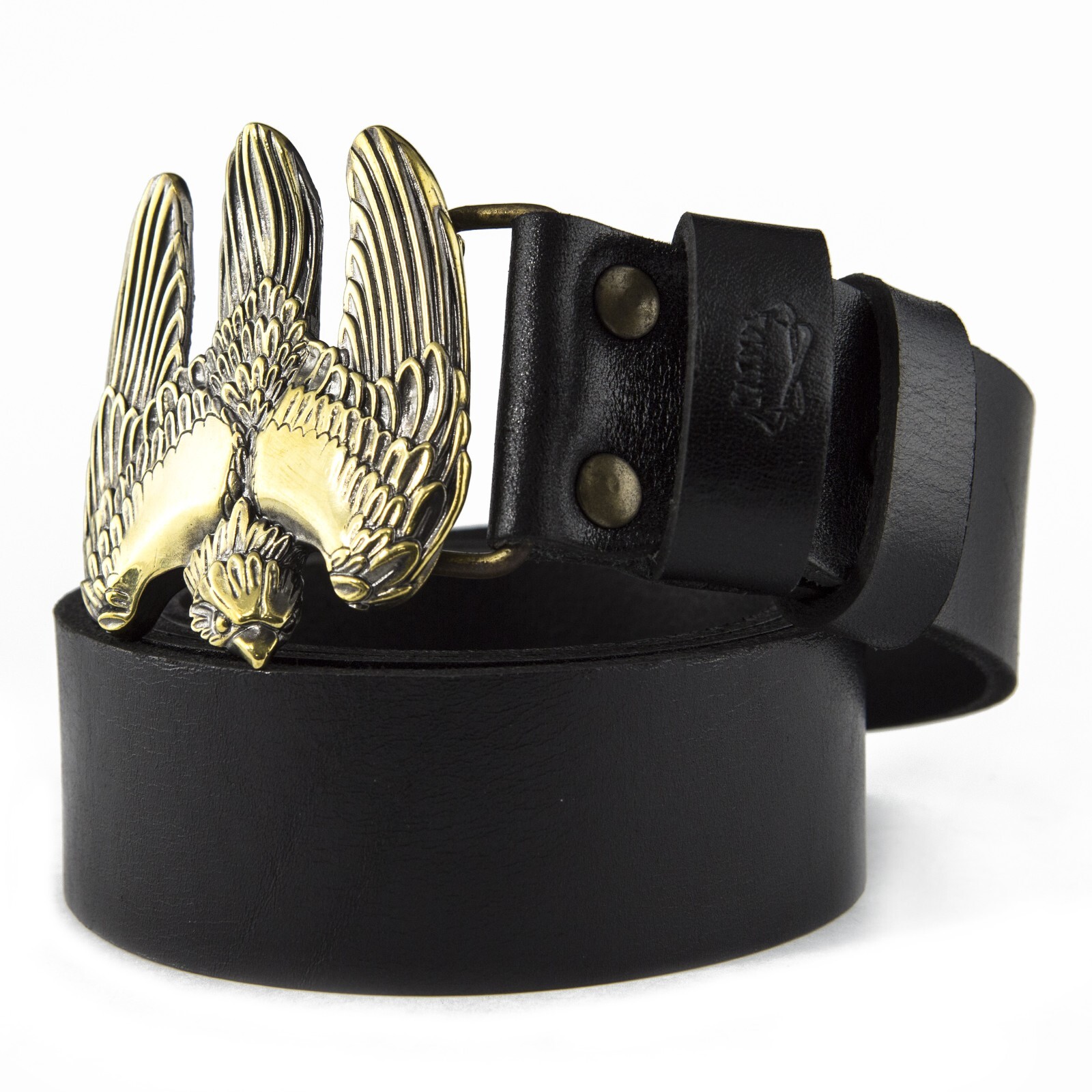 Handmade brass belt buckle Fighting Falcon, Solid hunting hawk sculptural