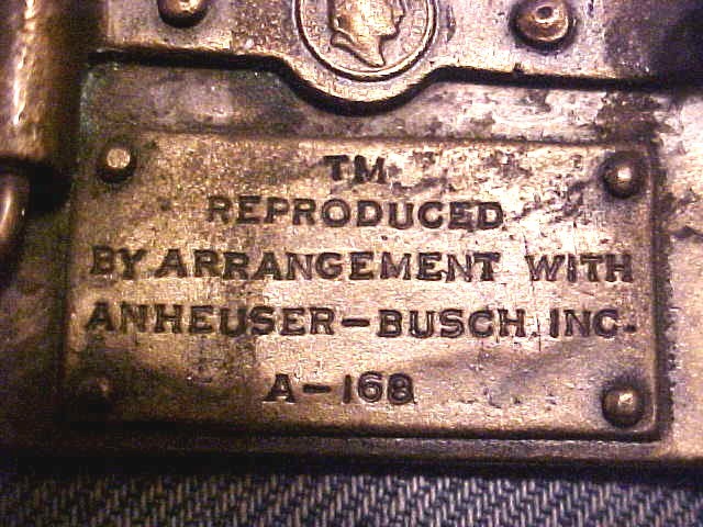 SHARP Advertising Budweiser Beer Label Solid Brass Mens Belt Buckle #M227