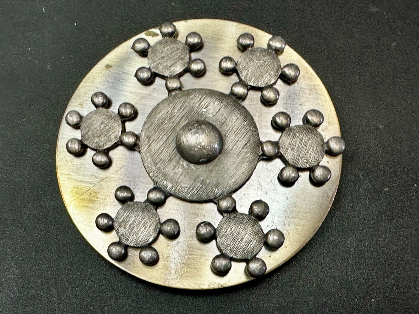 Retro Artisan Metal Work Unique Vintage Round Belt Buckle